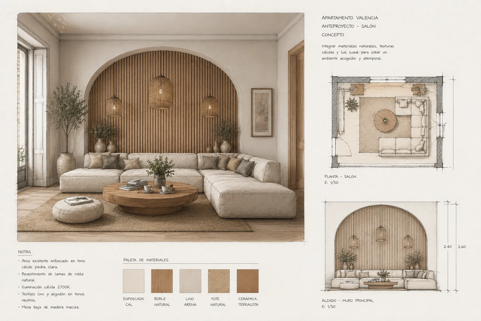 Valencia 2 apartment concept preview for an upcoming interior design and renovation project in Valencia