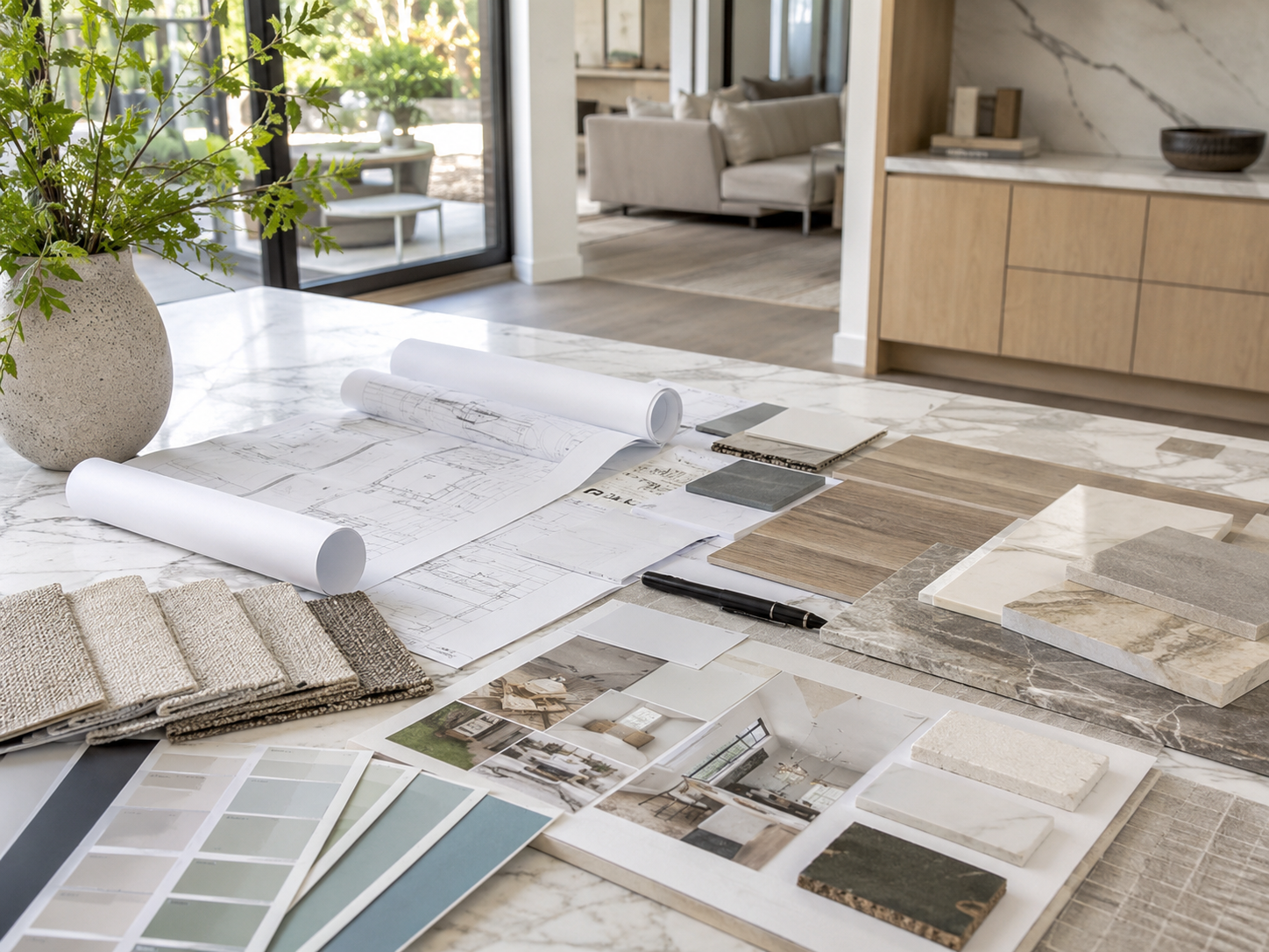 Renovation project management in Valencia with plans, materials, and design notes